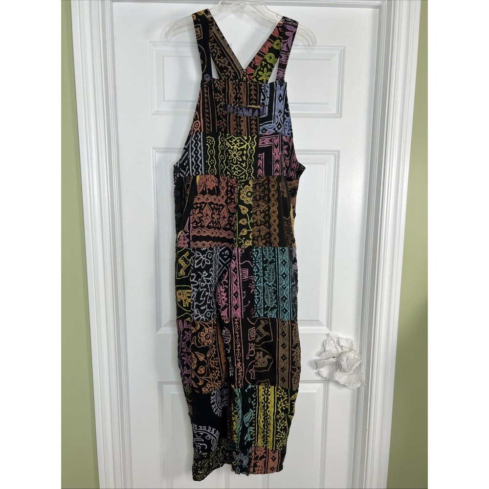 Vintage Sacred Threads Patchwork Overalls Dungarees Boho Hippie Artisan M/L Read - Picture 2 of 15